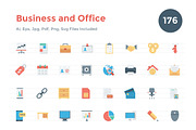 176 Flat Business and Office Icons