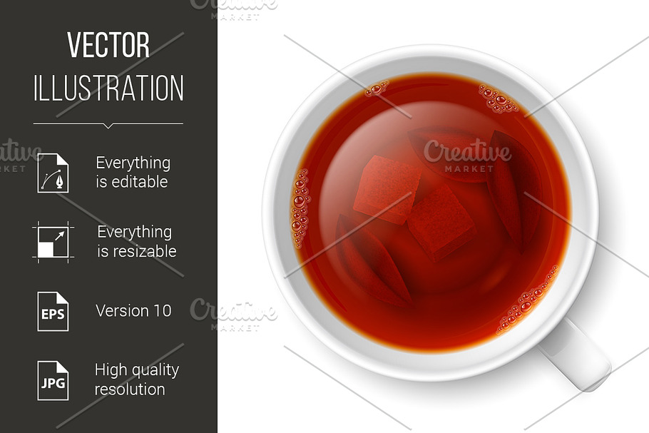 Cup of black tea in Graphics - product preview 8