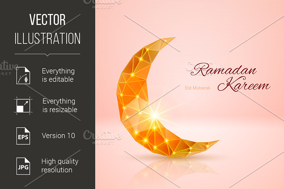 Greeting card of holy Muslim month R in Graphics - product preview 8