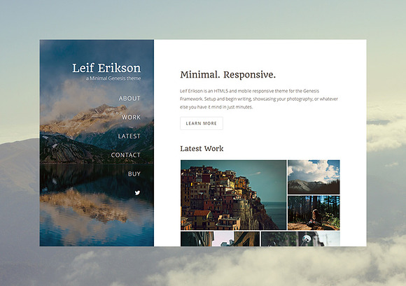 Leif Erikson - Minimal Genesis Theme in WordPress Minimal Themes - product preview 1