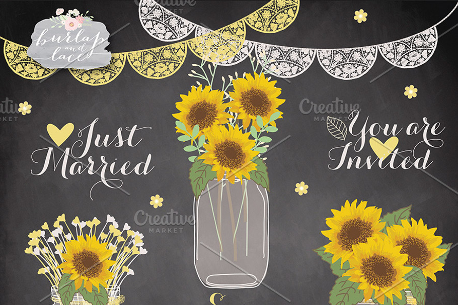 Sunflower cliparts in Illustrations - product preview 8