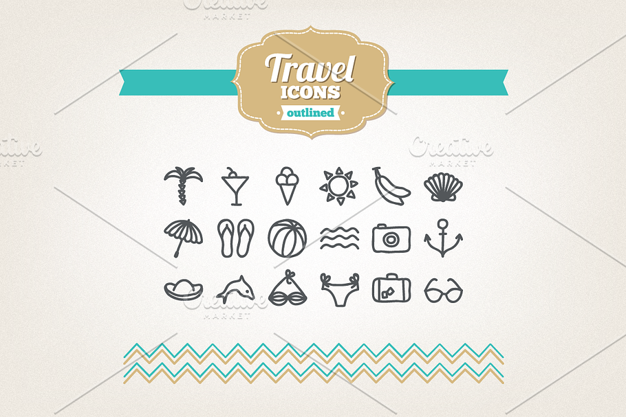 Hand drawn travel icons in Travel Icons - product preview 8