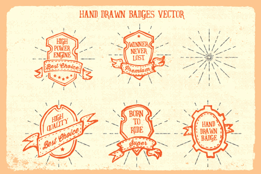 Hand Drawn Badges in Logo Templates - product preview 8