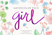 Little girl pack | Watercolor
