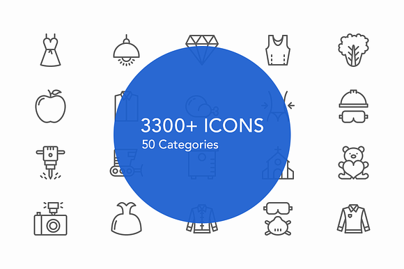 Slimicons - 3300 Line Vector Icons in Line Icons - product preview 2