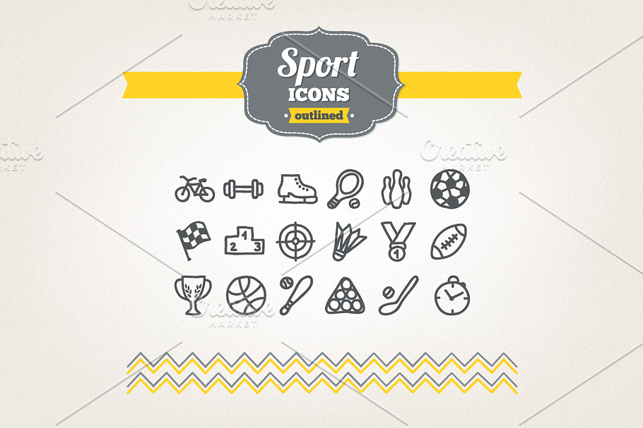 Hand drawn sport icons in Sports Icons - product preview 8