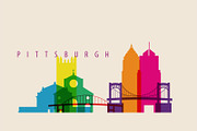 Pittsburgh City Skyline Illustration