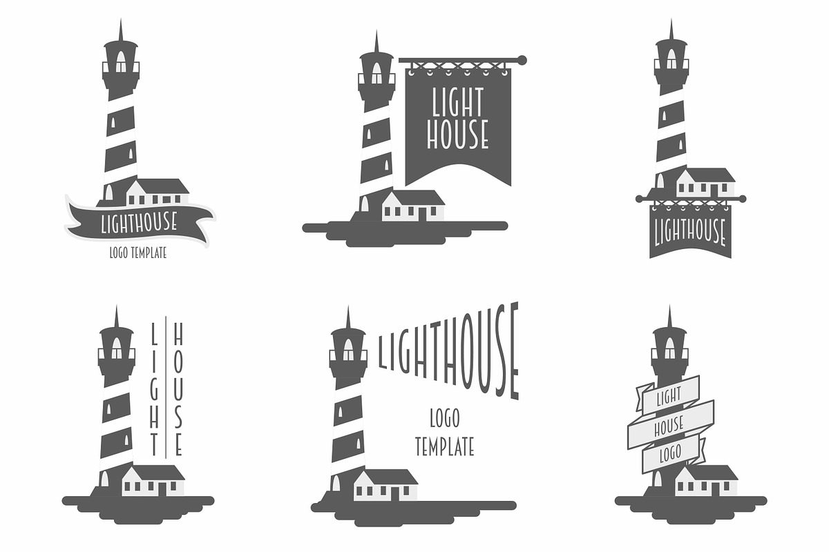 Lighthouse set of vector logos in Logo Templates - product preview 8