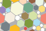 Multicolored pattern with hexagons