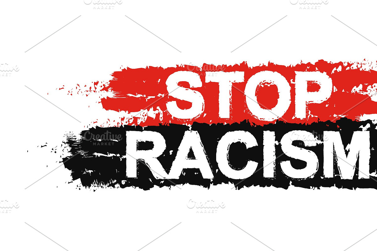 Stop racism paint sign. Vector in Illustrations - product preview 8