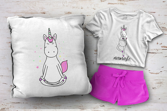 Unicorn's yoga set in Illustrations - product preview 3