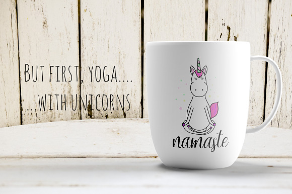 Unicorn's yoga set in Illustrations - product preview 4