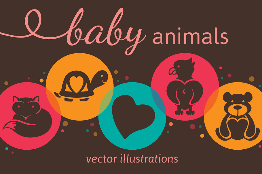 Baby Animal Vector Illustrations in Illustrations - product preview 8