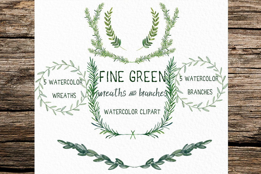 Fine green rosemary. watercolor in Illustrations - product preview 8