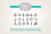 Hand drawn medical icons