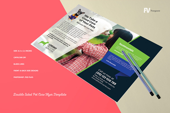 Double Sided Pet Care Flyer Template in Flyer Templates - product preview 1