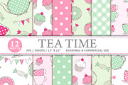 Tea Time Digital Paper