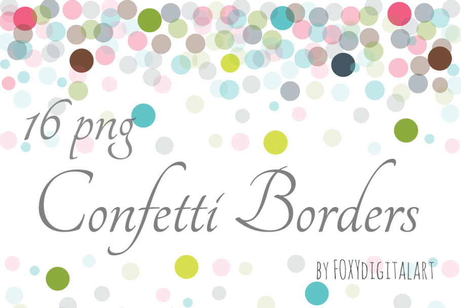 Confetti Clipart Confetti Borders in Patterns - product preview 8