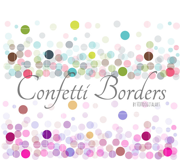 Confetti Clipart Confetti Borders in Patterns - product preview 1