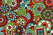 Seamless pattern with dec flowers