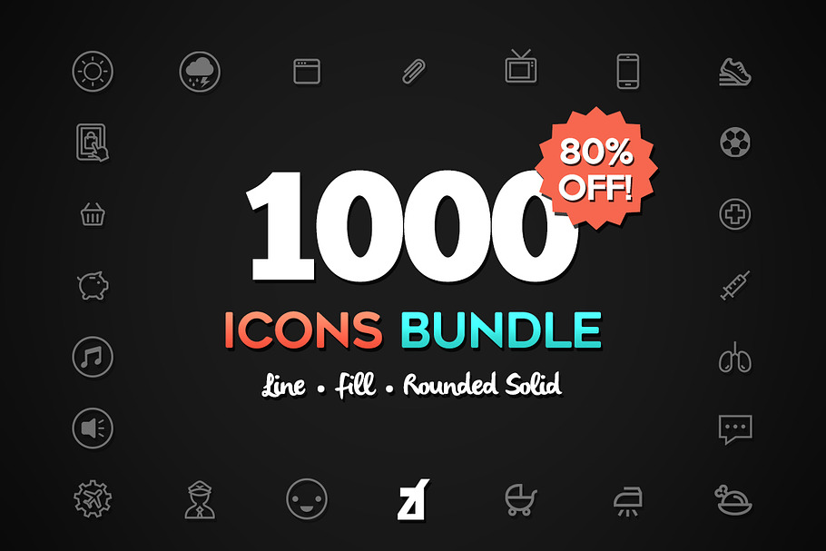 1000 icons bundle - Saving pack!! in Graphics - product preview 8