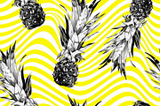 Pineapples abstract seamless pattern