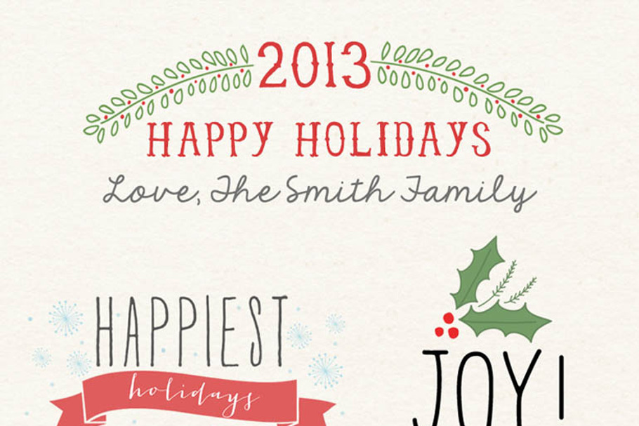 Holiday word overlays - christmas in Card Templates - product preview 8
