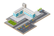 3D isometric view of city
