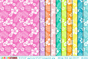 Hibiscus Pattern Digital Paper