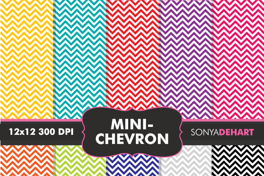Mini Chevron Digital Paper Patterns