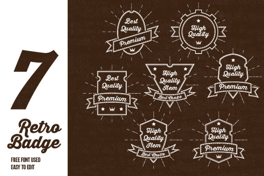 7 Retro Badge Vector in Logo Templates - product preview 8