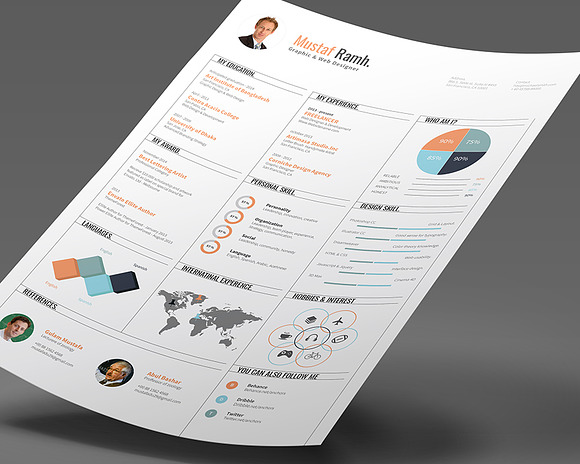 Infographic Resume in Resume Templates - product preview 3