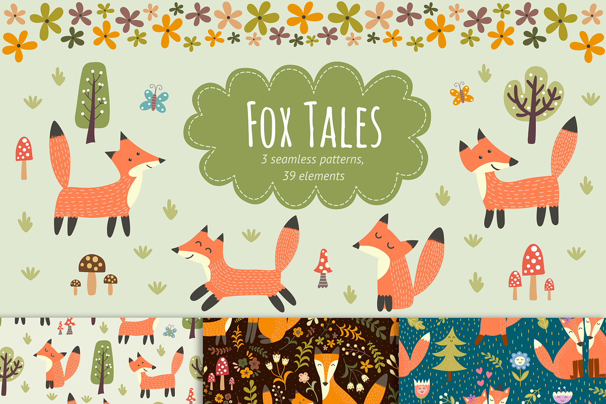 Fox Tales: Patterns & Clipart in Patterns - product preview 8