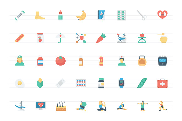 200 Flat Medical and Health Icons in Medical Icons - product preview 3