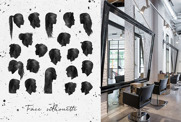 Hair Salon Silhouettes in Illustrations - product preview 1
