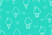 White line ice cream icons