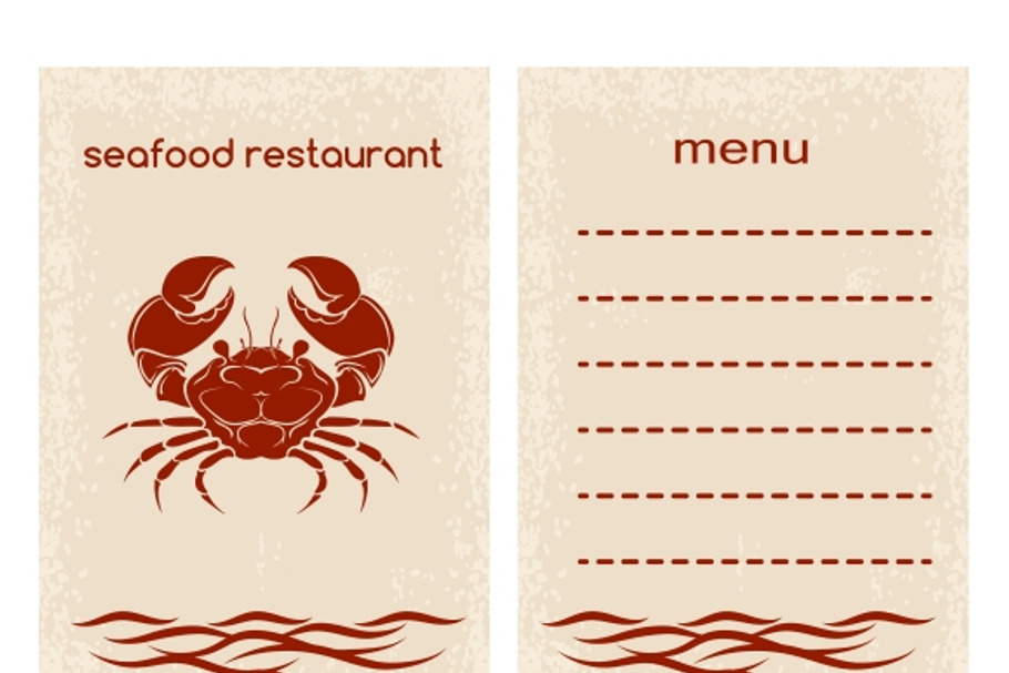 Seafood restaurant menu template in Graphics - product preview 8