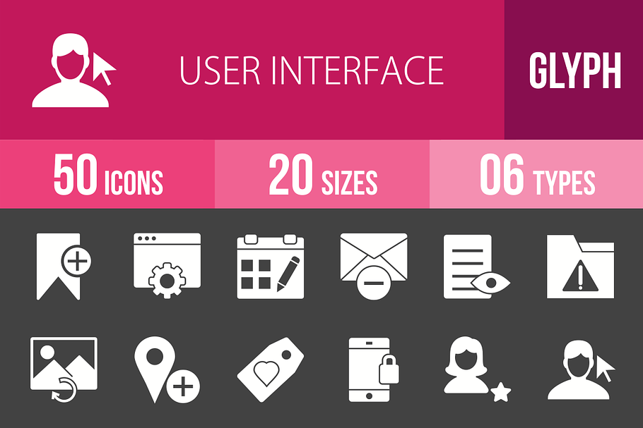 50 Interface Glyph Inverted Icons