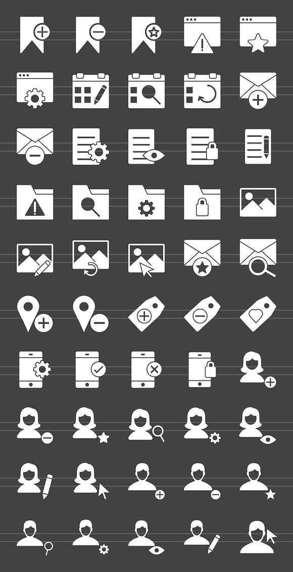 50 Interface Glyph Inverted Icons in Graphics - product preview 1