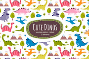 Cute Dinos: pattern & labels