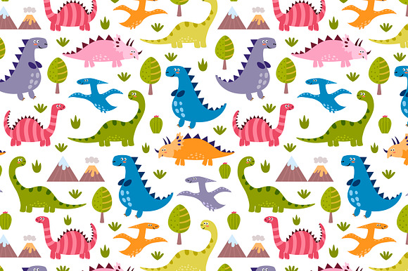 Cute Dinos: pattern & labels in Patterns - product preview 2