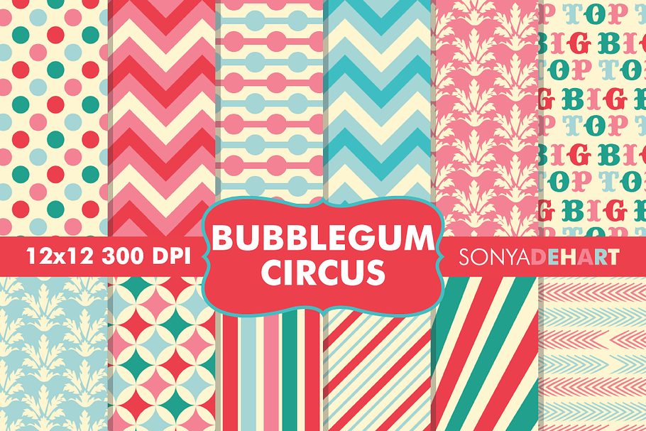Bubblegum Circus Digital Papers