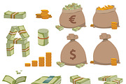 Money symbols vector set