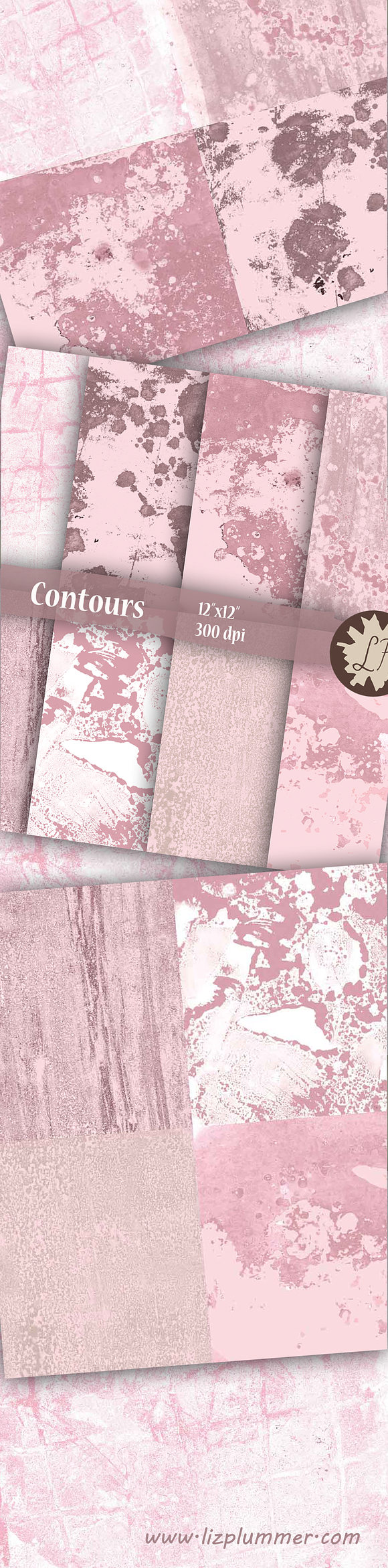 Pale Pink Painted Papers in Textures - product preview 4