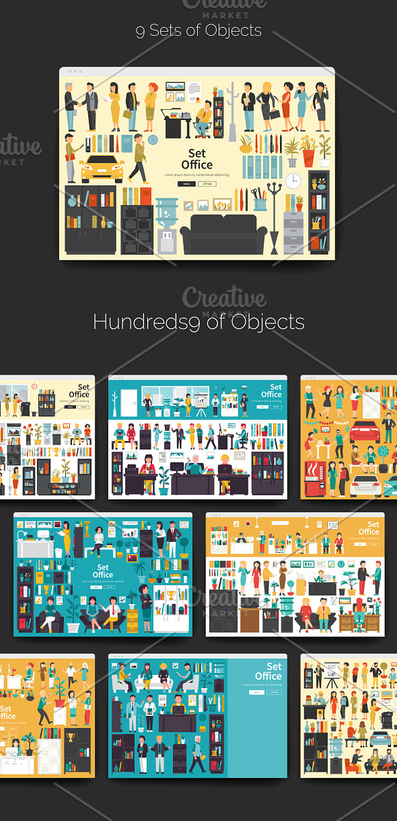 Office Flat Collection in Objects - product preview 1