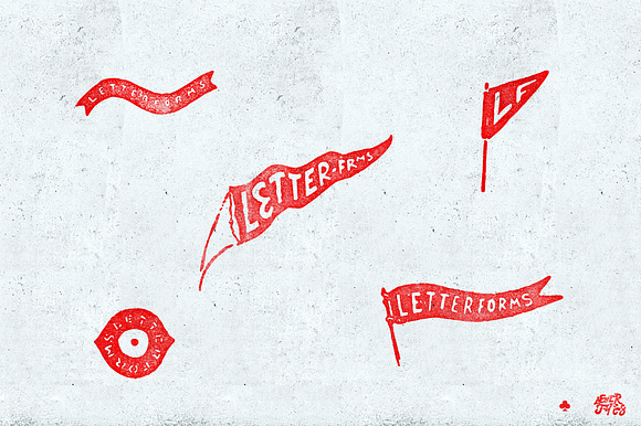 Letterforms flag stickers set in Objects - product preview 2