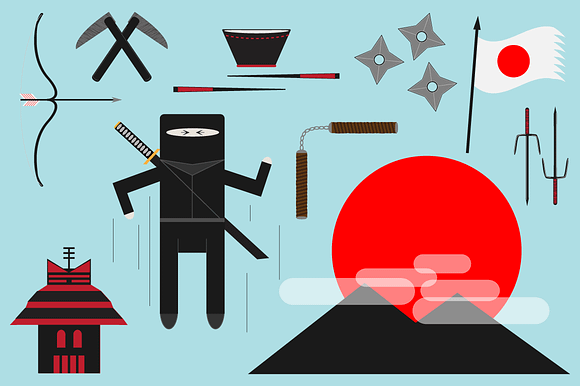 10 Ninja Illustrations in Illustrations - product preview 1