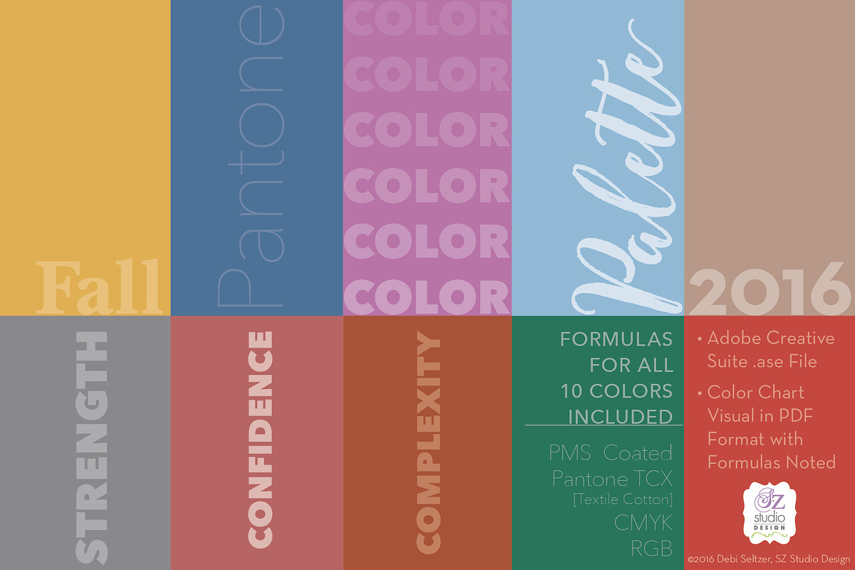 Pantone Fall 2016 Color Palette in Photoshop Color Palettes - product preview 8