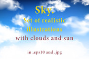Blue sky - realistic illustrations