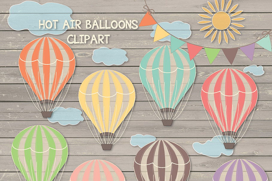 Hot air balloon clipart